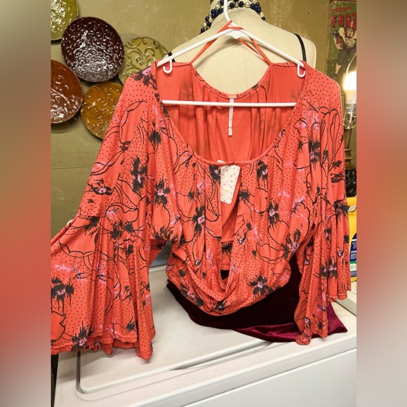 ❤️Free People Orange blouse NWT - Picture 5 of 7